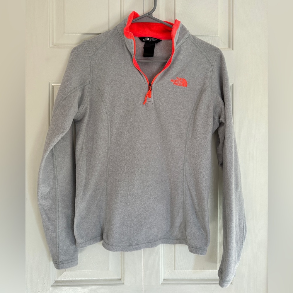 Grey/Orange NorthFace Quarter-zip